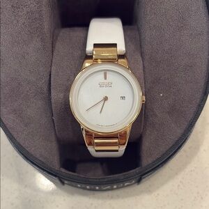 Citizen Gold and White Eco Drive Watch